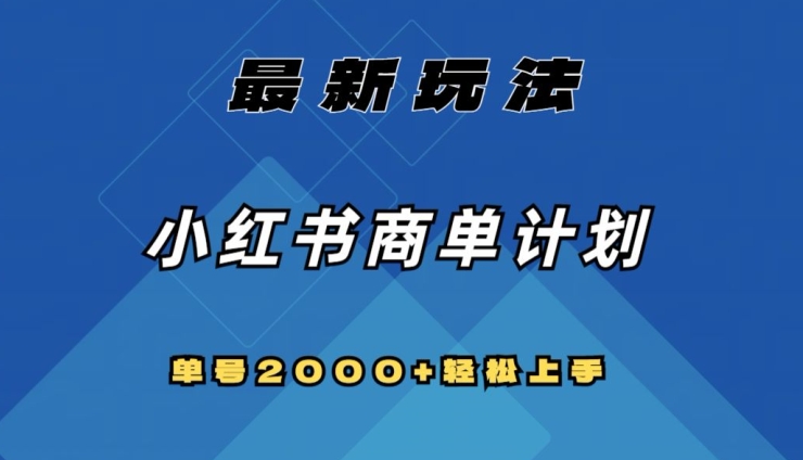 全网首发，小红书商单计划最新玩法，单号2000+可扩大可复制【揭秘】-智慧宝库