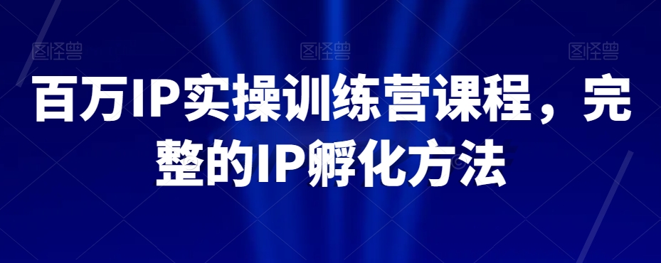 百万IP实操训练营课程，完整的IP孵化方法-智慧宝库