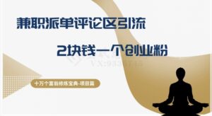 十万个富翁修炼宝典之11.兼职派单评论区引流，2块钱一个创业粉-智慧宝库