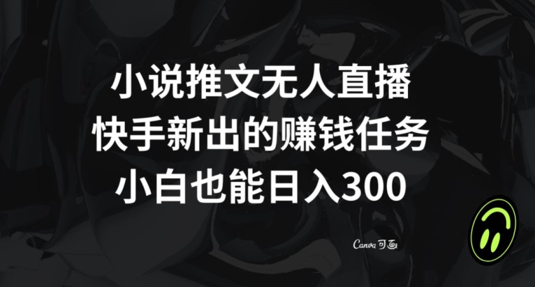 小说推文无人直播，快手新出的赚钱任务，小白也能日入300+【揭秘】-智慧宝库