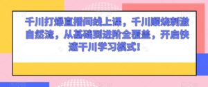 千川打爆直播间线上课,千川顺烧刺激自然流,从基础到进阶全覆盖,开启快速干川学习模式!-智慧宝库
