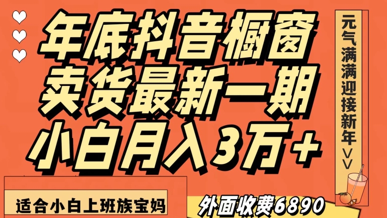 外面收费6890元年底抖音橱窗卖货最新一期，小白月入3万，适合小白上班族宝妈【揭秘】-智慧宝库