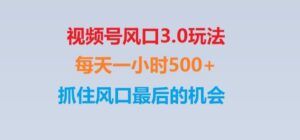 视频号风口3.0玩法单日收益1000+,保姆级教学,收益太猛,抓住风口最后的机会【揭秘】-智慧宝库