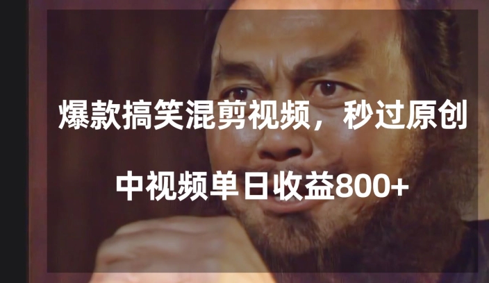 爆款搞笑混剪视频，百分百过原创，单日中视频播放收益800+【揭秘】-智慧宝库