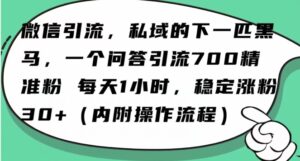怎么搞精准创业粉？微信新赛道，每天一小时，利用Ai一个问答日引100精准粉-智慧宝库