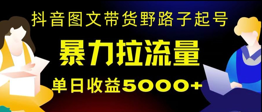 抖音图文带货暴力起号，单日收益5000+，野路子玩法，简单易上手，一部手机即可【揭秘】-智慧宝库