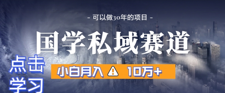 暴力国学私域赛道，小白月入10万+，引流+转化完整流程【揭秘】-智慧宝库