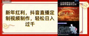 年底风口项目,定制视频直播变现,日入1000加,会打字就行【揭秘】-智慧宝库