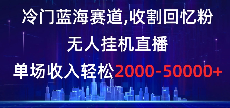 冷门蓝海赛道，收割回忆粉，无人挂机直播，单场收入轻松2000-5w+【揭秘】-智慧宝库