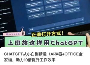 CHATGPT从小白到精通，AI神器+OFFICE全家桶，助力10倍提升工作效率-智慧宝库
