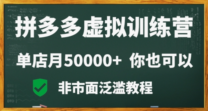 图片[1]-拼多多虚拟电商训练营月入30000+你也行，暴利稳定长久，副业首选-智慧宝库