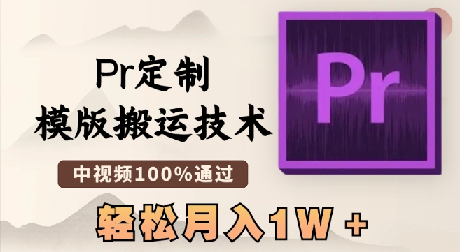 最新Pr定制模版搬运技术，中视频100%通过，几分钟一条视频，轻松月入1W＋【揭秘】-智慧宝库