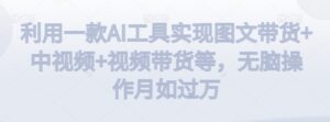 利用一款AI工具实现图文带货+中视频+视频带货等，无脑操作月如过万【揭秘】-智慧宝库