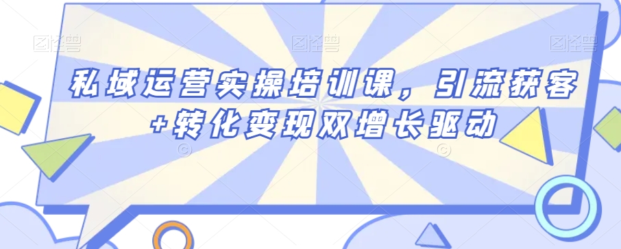 私域运营实操培训课，引流获客+转化变现双增长驱动-智慧宝库