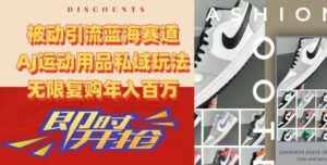 被动引流蓝海赛道,AJ运动用品私域玩法,无限复购年入百万【揭秘】-智慧宝库