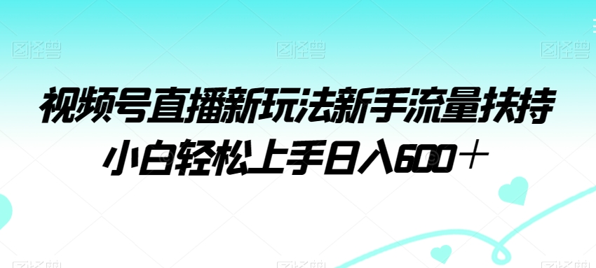 图片[1]-视频号直播新玩法新手流量扶持小白轻松上手日入600＋【揭秘】-智慧宝库