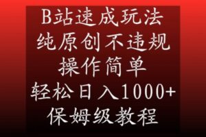 B站速成玩法,纯原创不违规,操作简单,轻松日入1000+,保姆级教程【揭秘】-智慧宝库