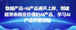 数据产品+AI产品通关上岸,创建能带来商业价值的AI产品,学习AI产品开发流程-智慧宝库