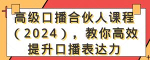 高级口播合伙人课程（2024），教你高效提升口播表达力-智慧宝库
