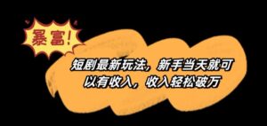 短剧最新玩法,新手当天就可以有收入,收入轻松破万【揭秘】-智慧宝库