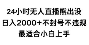 快手24小时无人直播熊出没，不封直播间，不违规，日入2000+，最适合小白上手，保姆式教学【揭秘】-智慧宝库