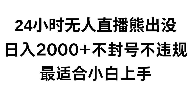 快手24小时无人直播熊出没，不封直播间，不违规，日入2000+，最适合小白上手，保姆式教学【揭秘】-智慧宝库