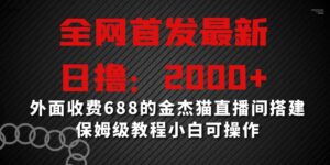 全网首发最新，日撸2000+，外面收费688的金杰猫直播间搭建，保姆级教程小白可操作【揭秘】-智慧宝库