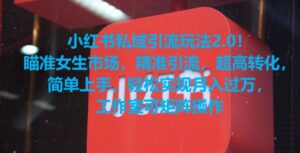 小红书私域引流玩法2.0！瞄准女生市场，精准引流，超高转化，简单上手【揭秘】-智慧宝库