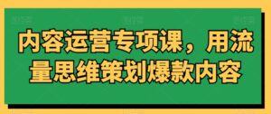 内容运营专项课，用流量思维策划爆款内容-智慧宝库