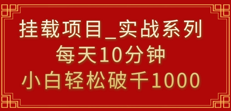 挂载项目，小白轻松破1000，每天10分钟，实战系列保姆级教程【揭秘】-智慧宝库