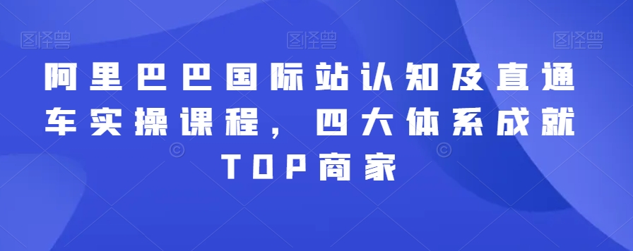 阿里巴巴国际站认知及直通车实操课程，四大体系成就TOP商家-智慧宝库