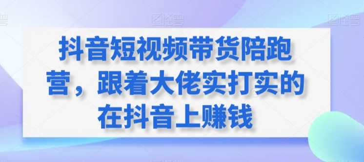 抖音短视频带货陪跑营，跟着大佬实打实的在抖音上赚钱-智慧宝库