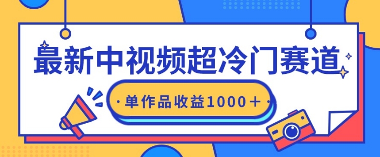 最新中视频超冷门赛道，轻松过原创，单条视频收益1000＋-智慧宝库