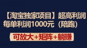 【淘宝独家项目】超高利润：每单利润1000元【揭秘】-智慧宝库