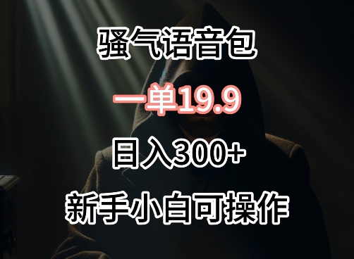 0成本卖骚气语音包，一单19.9.日入300+【揭秘】-智慧宝库