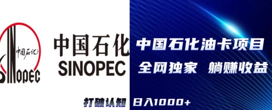 （全网独家）2024中石化加油卡项目，秒变现，日入1000+，新手可做-智慧宝库