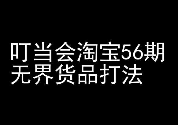 叮当会淘宝56期：无界货品打法-淘宝开店教程-智慧宝库