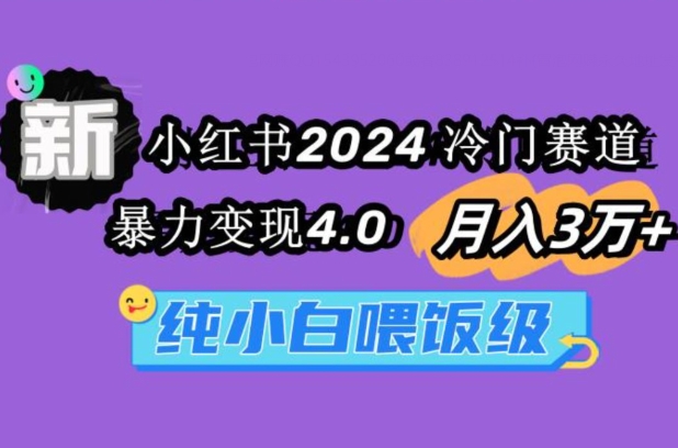 小红书2024冷门赛道一个月3万+暴力变现4.0纯小白喂饭级-智慧宝库