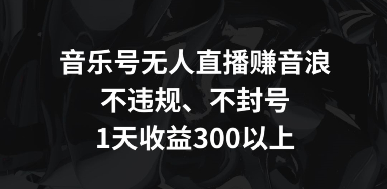 音乐号无人直播赚音浪，不违规、不封号，1天收益300+【揭秘】-智慧宝库