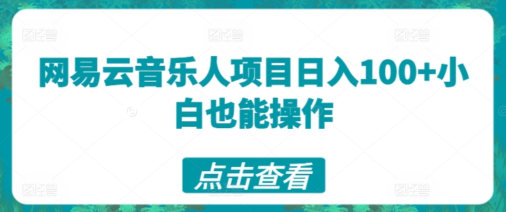 网易云音乐人项目日入100+小白也能操作-智慧宝库