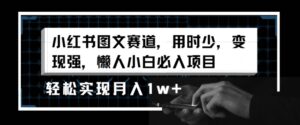 小红书图文赛道，用时少，变现强，懒人小白必入项目，轻松实现月入1w+-智慧宝库