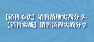 【销售心法】销售落地实战分享+【销售实战】销售流程实战分享-智慧宝库
