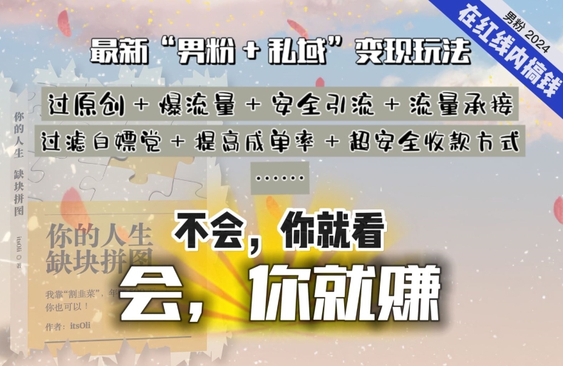 2024，“男粉+私域”还是最耐造、最赚、最轻松、最愉快的变现方式【揭秘】-智慧宝库