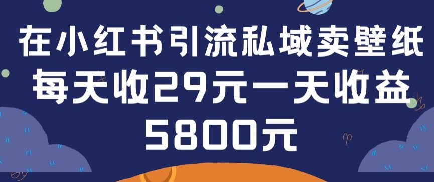 在小红书引流私域卖壁纸每张29元单日最高卖出200张(0-1搭建教程)【揭秘】-智慧宝库