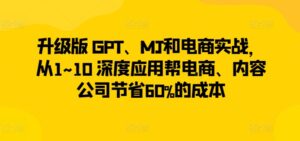 升级版 GPT、MJ和电商实战，从1~10 深度应用帮电商、内容公司节省60%的成本-智慧宝库