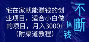 宅在家就能赚钱的创业项目，适合小白做的项目，月入3000-智慧宝库