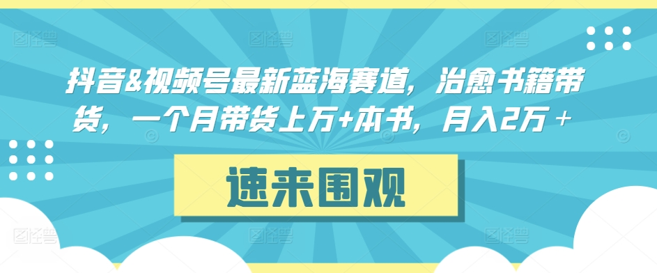 抖音&视频号最新蓝海赛道，治愈书籍带货，一个月带货上万+本书，月入2万＋【揭秘】-智慧宝库