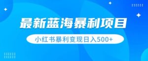 最新暴利蓝海项目，小红书图文变现，轻松实现日收益500+-智慧宝库