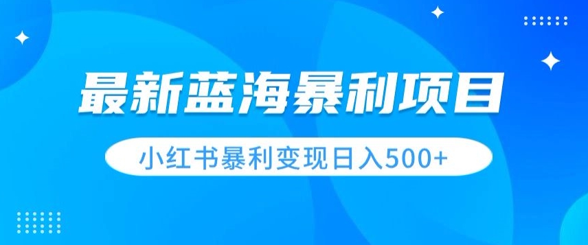 最新暴利蓝海项目，小红书图文变现，轻松实现日收益500+-智慧宝库