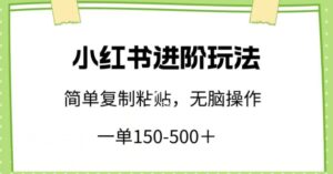 小红书进阶玩法,一单150-500+,简单复制粘贴,小白也能轻松上手【揭秘】-智慧宝库